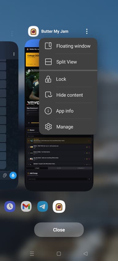 Search results and shared queue view with songs added by different guests